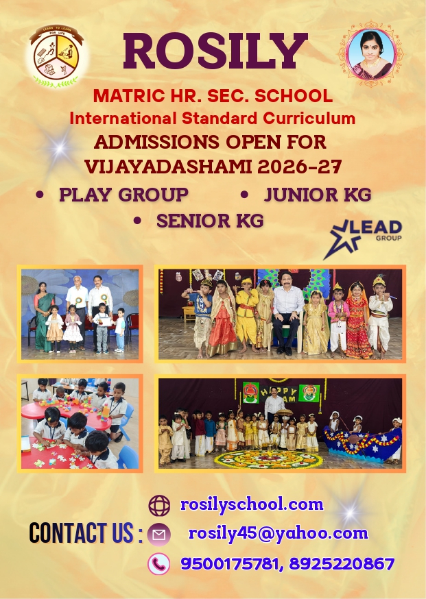 Rosily School Vijayadashami 2026-27 admissions announcement